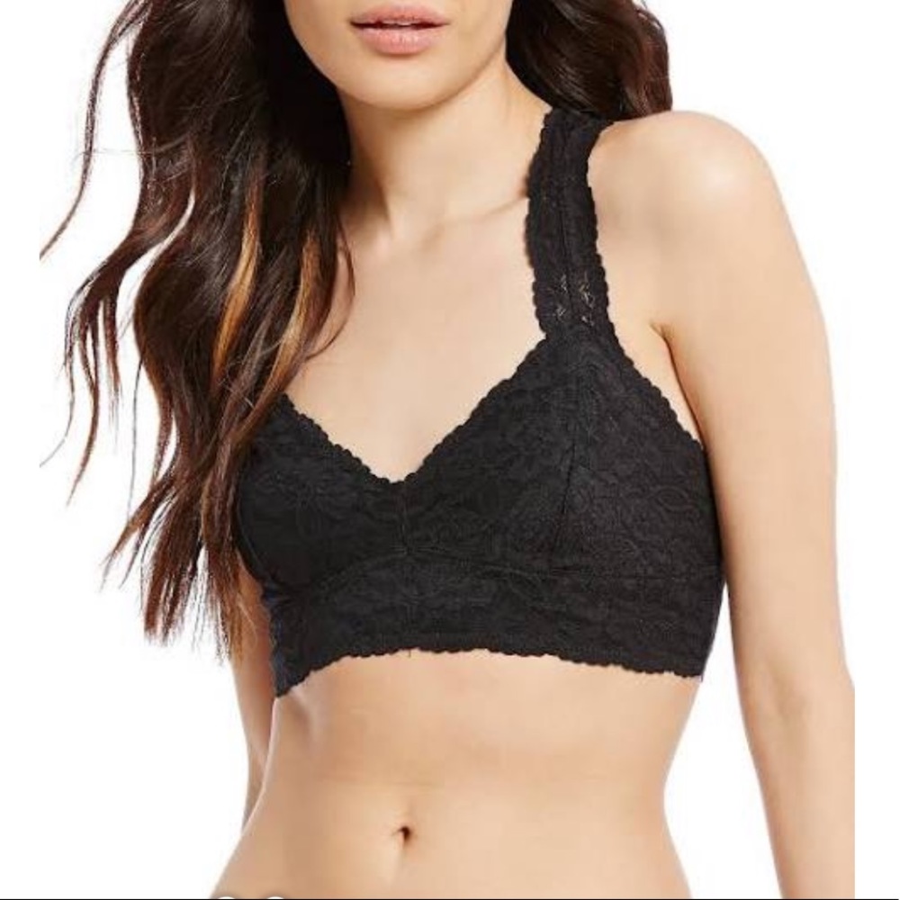 Free People Lace Racerback Bralette in Black